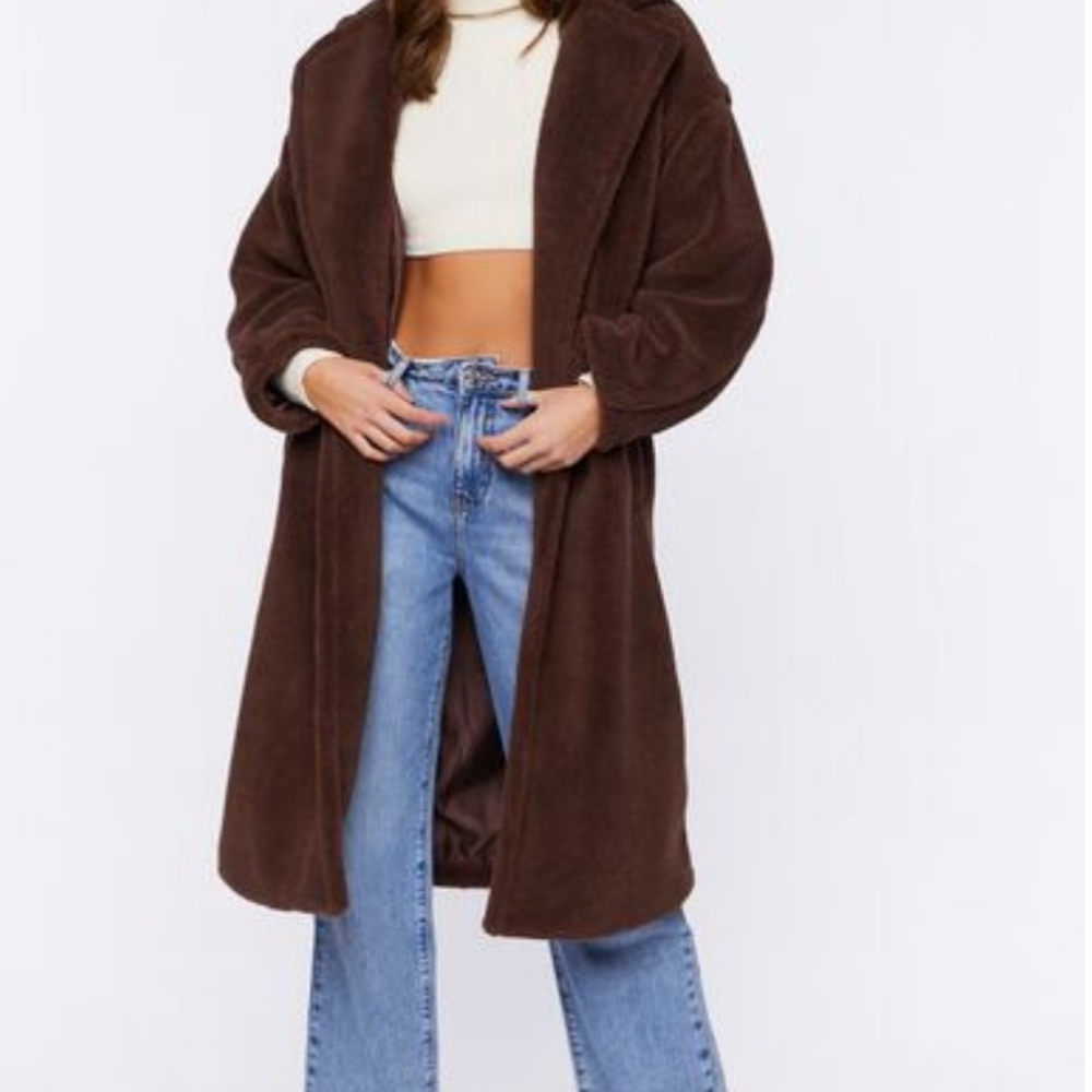 Forever 21 NWT Purple Plush Drop-Sleeve Coat